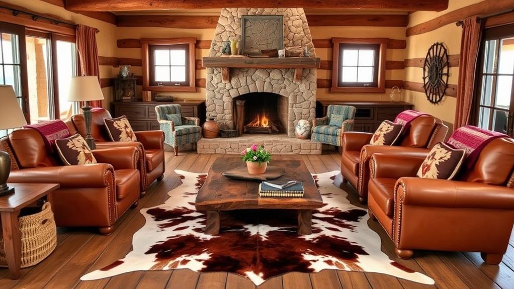 authentic leather floor decor