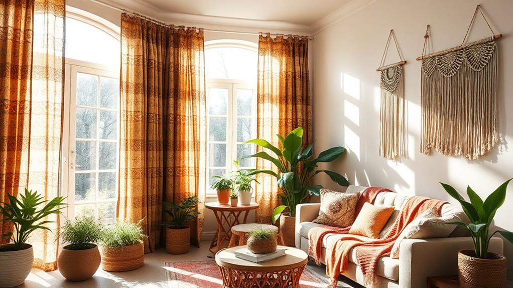 bohemian style window drapes