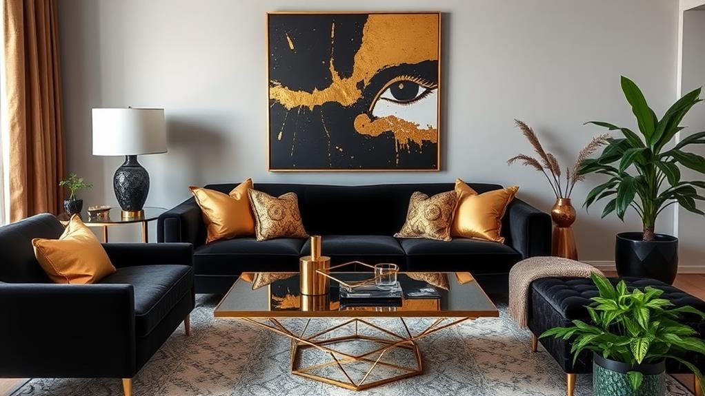 bold black gold decor