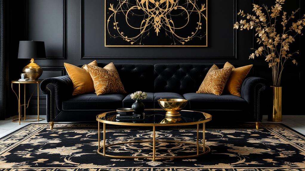 17 Black and Gold Living Room Decor Ideas