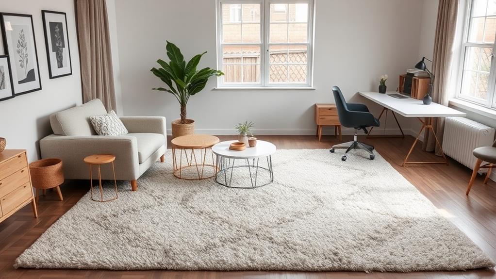 define spaces using rugs