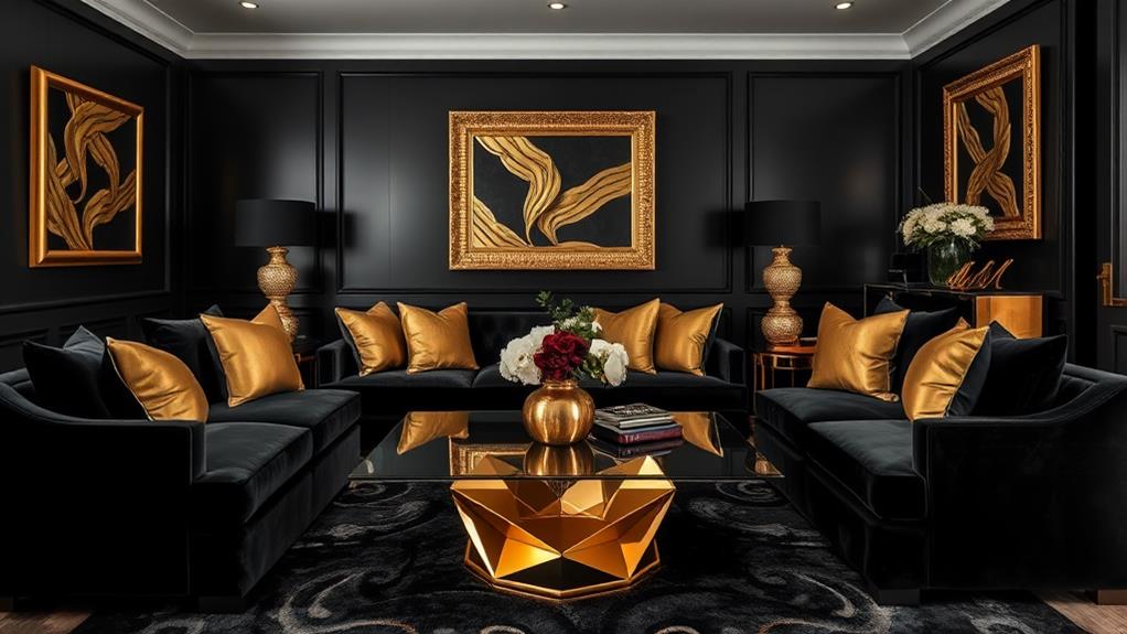 elegant black gold accents