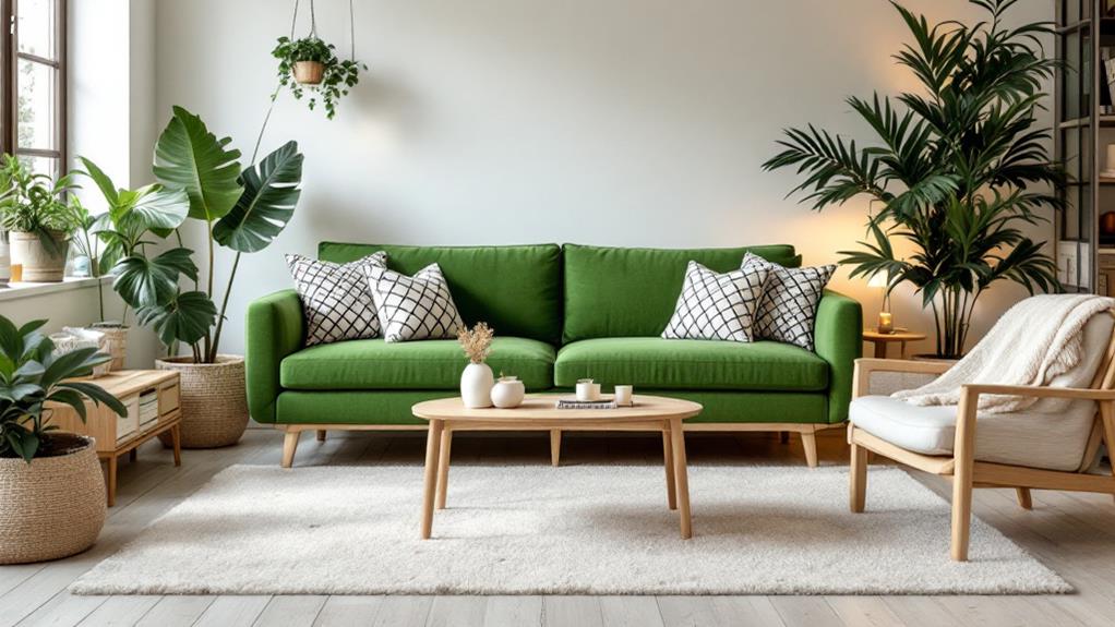 green couch living room inspiration