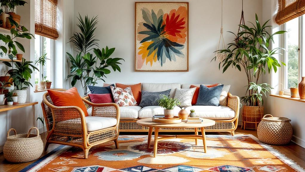 modern boho living room inspiration