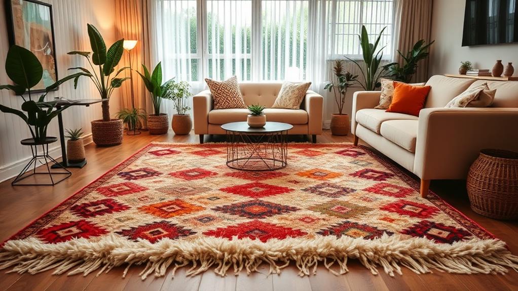 textured layered rugs design