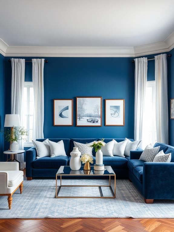 blue and white palette