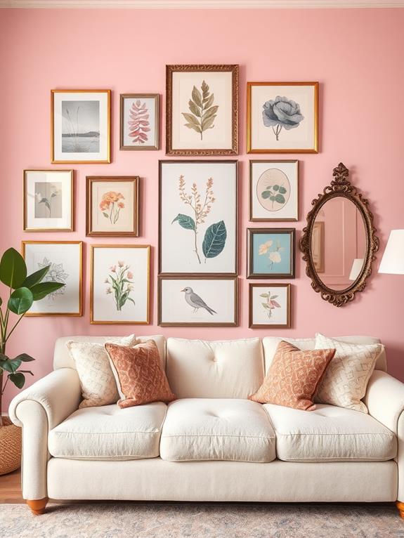 charming pink wall art