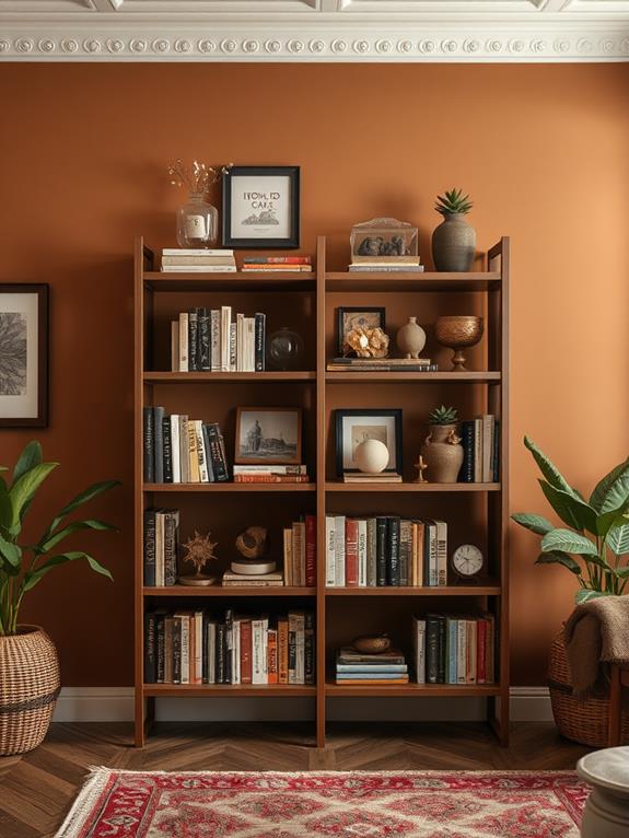 chic brown bookshelves collection