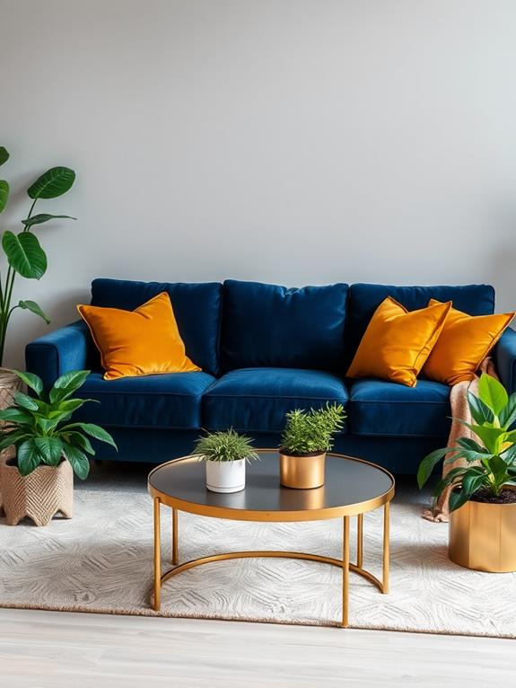 chic navy blue couches