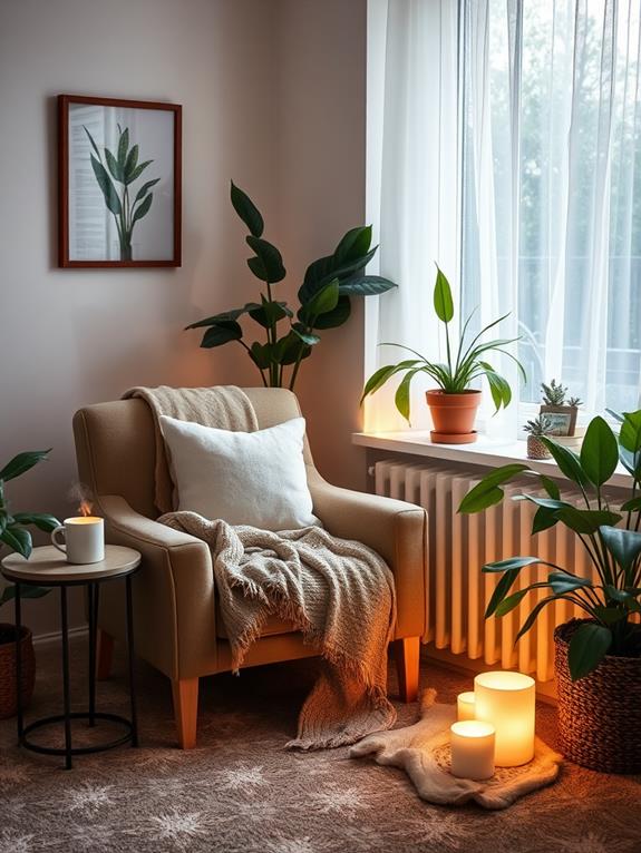 comfortable reading corner