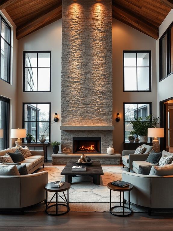 cozy indoor fireplace addition