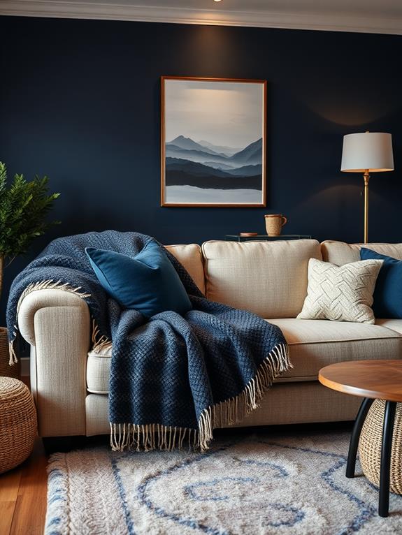 cozy navy blue blankets