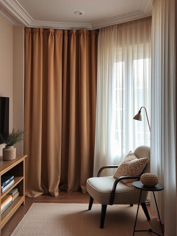 curtains create space divisions