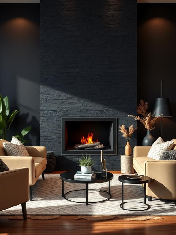 elegant black fireplace ideas