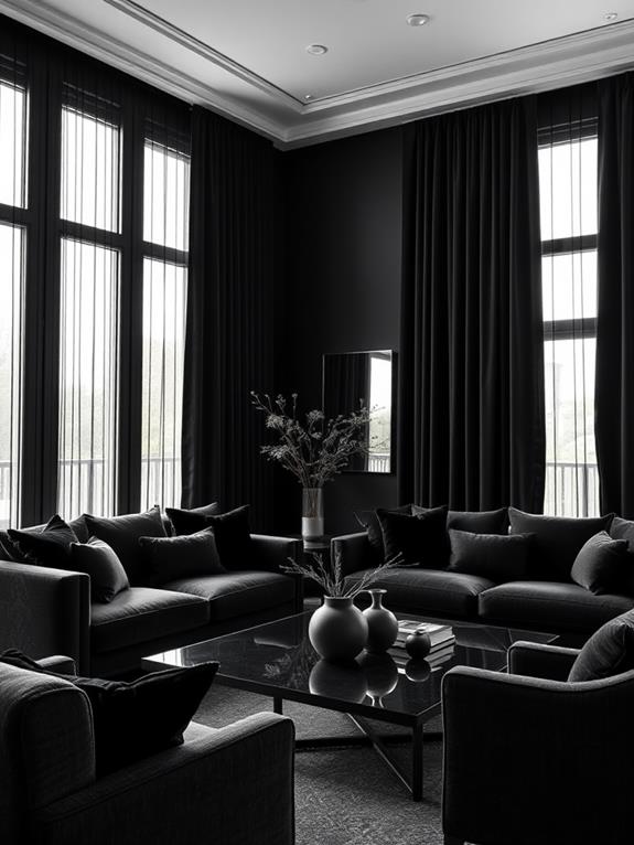 elegant black window treatments