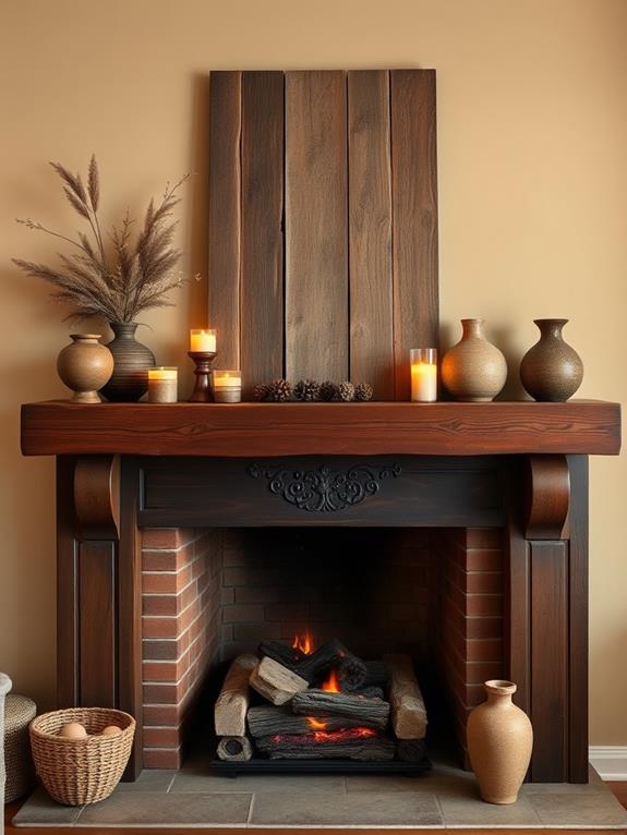 elegant brown mantel designs