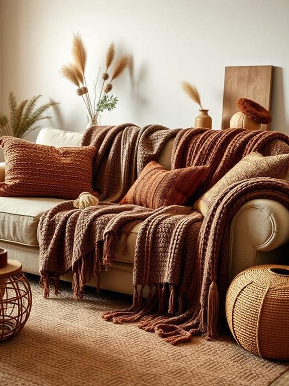 elegant brown throw blankets