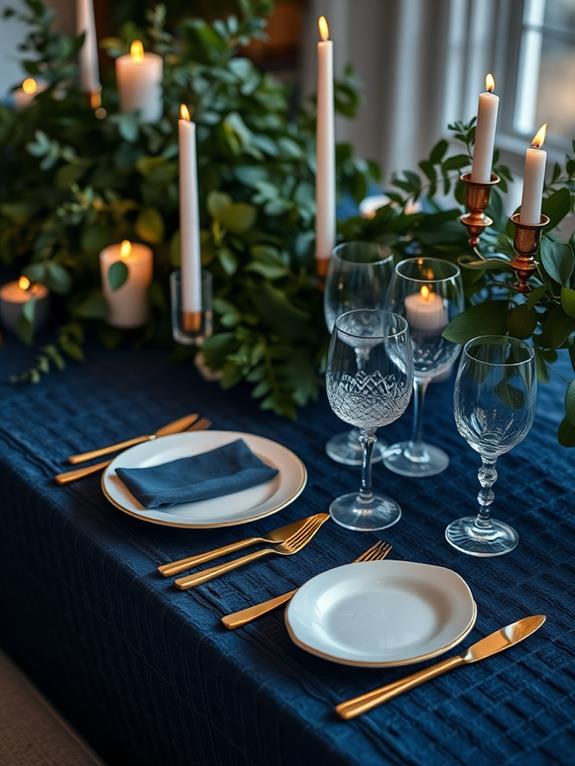 elegant navy blue decor