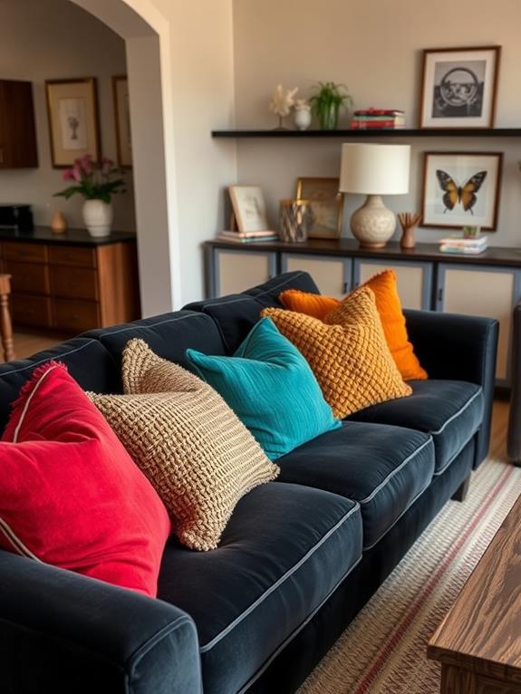 enhance with vibrant cushions