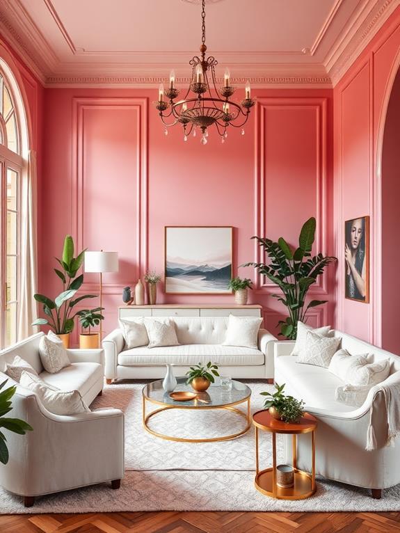 gradient pink wall decor