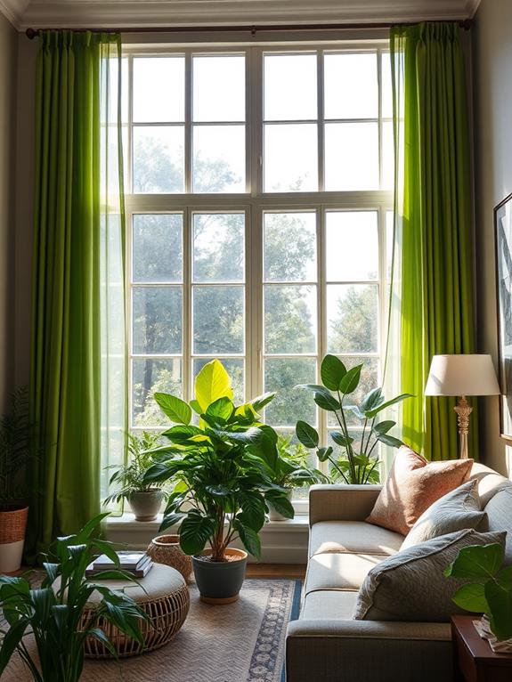 green window treatments selection