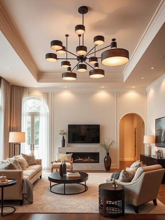 grouped ceiling lightings