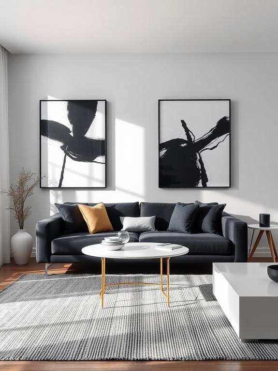 monochrome abstract artworks collection