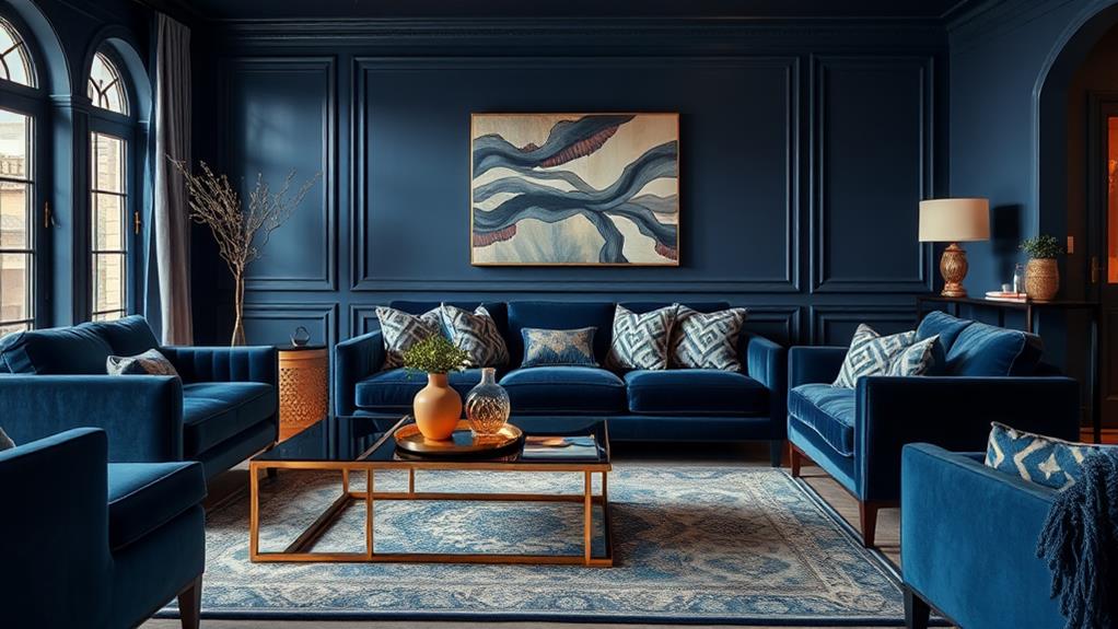 25 Navy Blue Living Room Decor Ideas