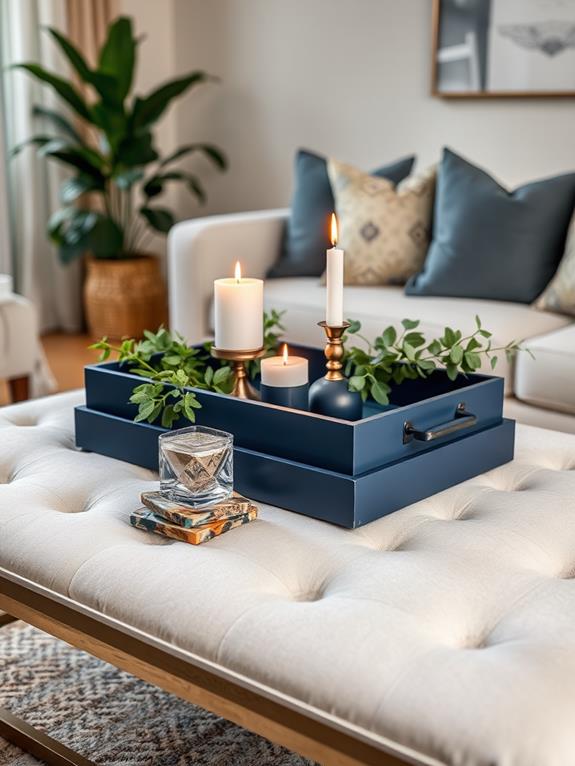 navy blue decorative trays