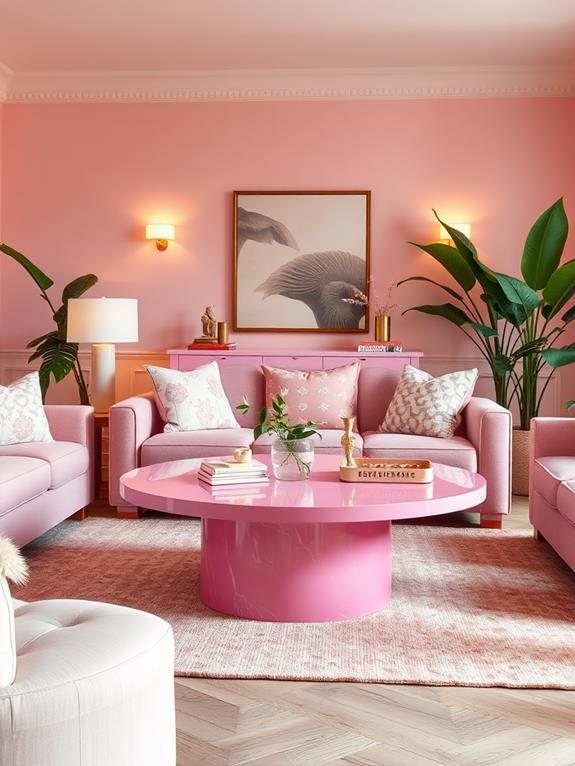 pink coffee table design