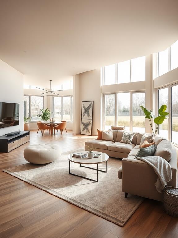 spacious interconnected living spaces