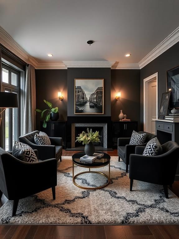 stylish black accent chairs