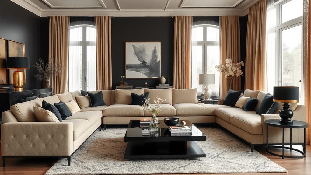 24 Black And Beige Living Room Decor Ideas