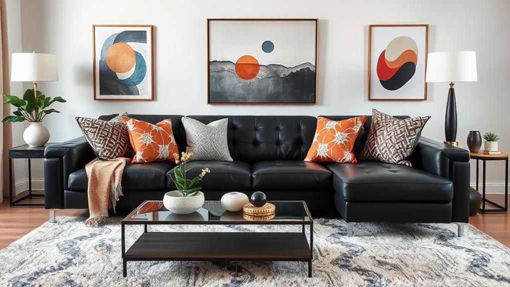 20 Black Couch Living Room Decor Ideas