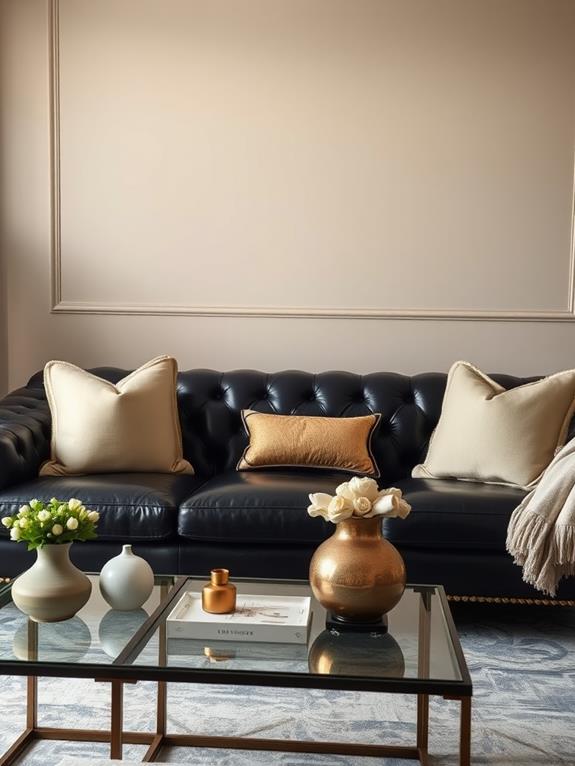 stylish black sofa statement