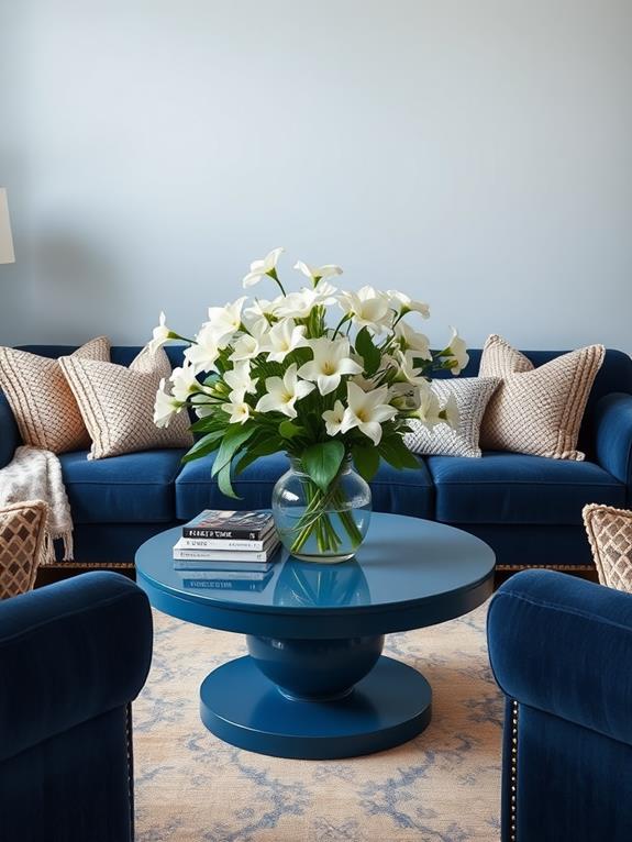 stylish blue coffee table