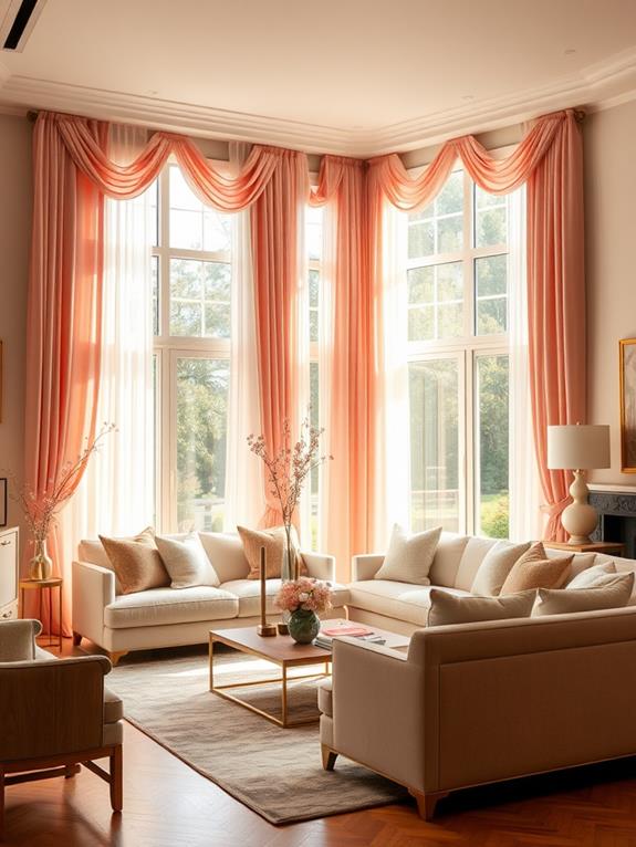 stylish blush window drapes