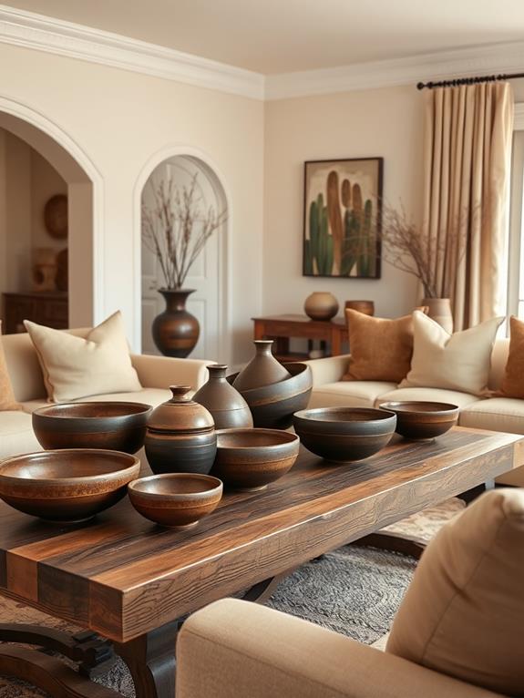 stylish brown decorative bowls