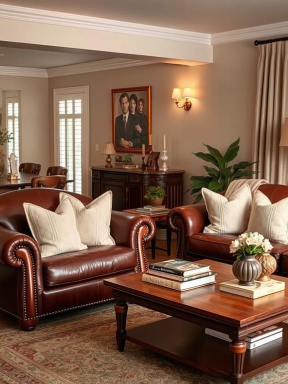 stylish brown leather seating