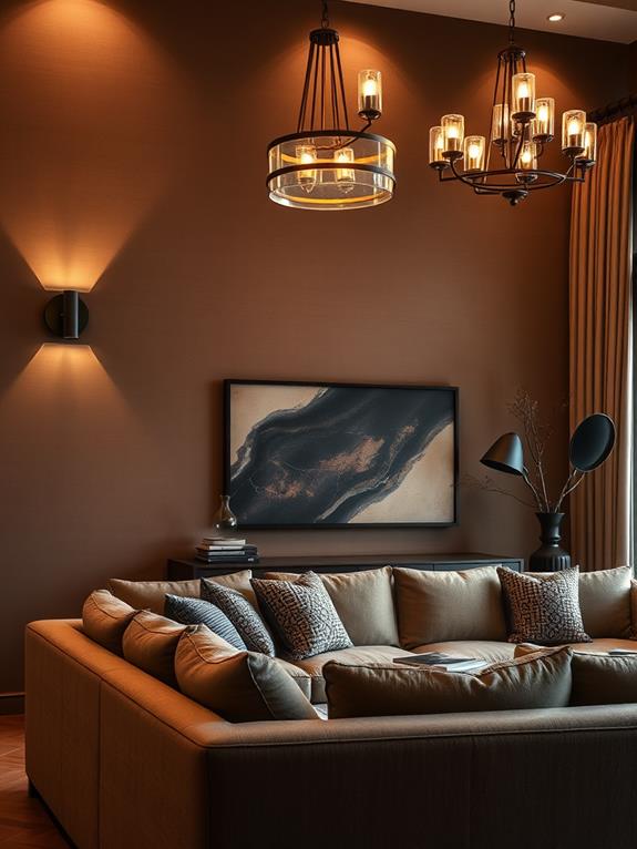 stylish brown light fixtures