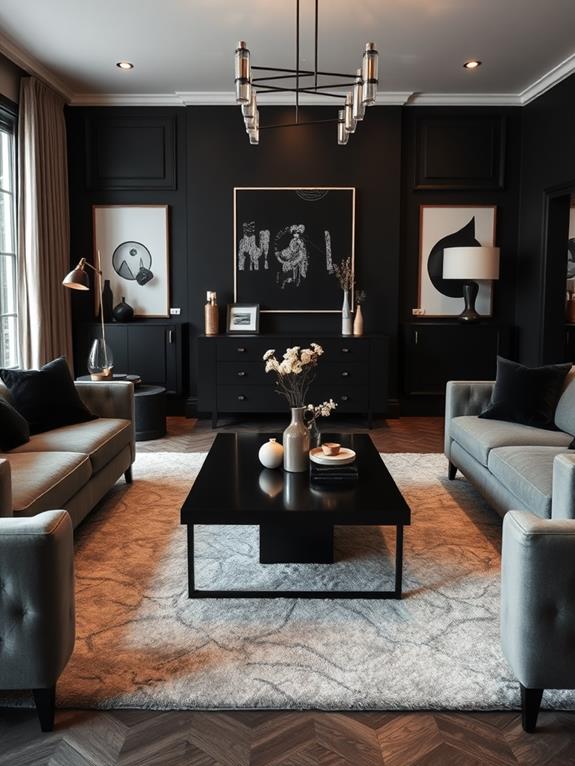 stylish dark furniture accents