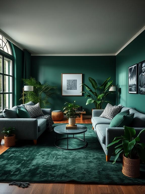 stylish dark green rugs