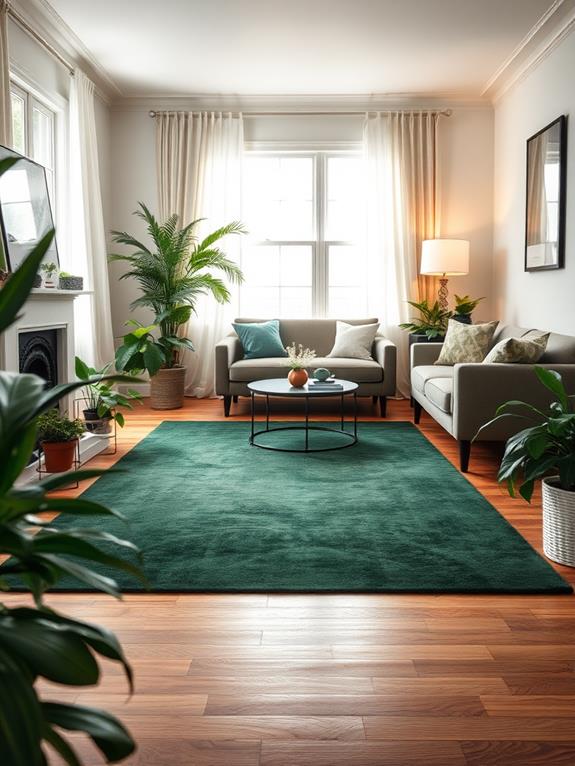 stylish dark green rugs