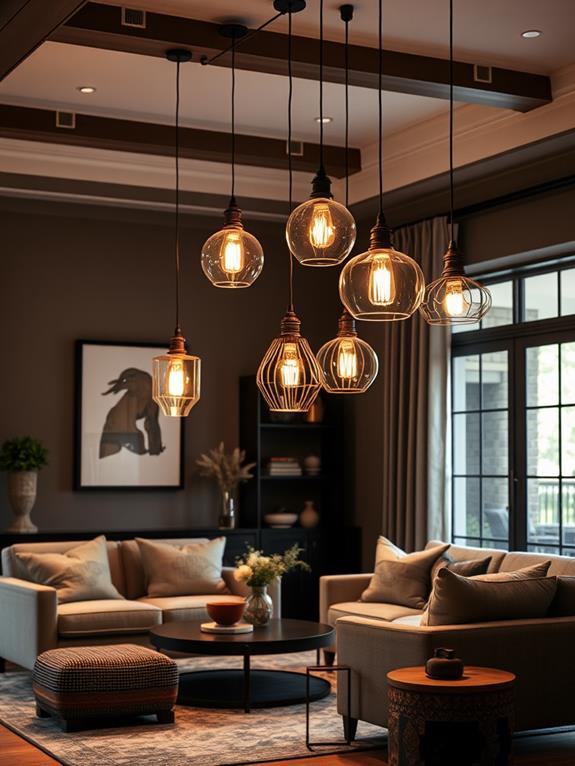 stylish pendant light arrangement