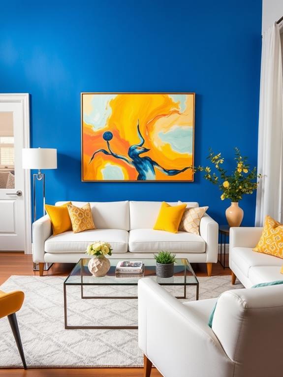 vibrant azure feature wall