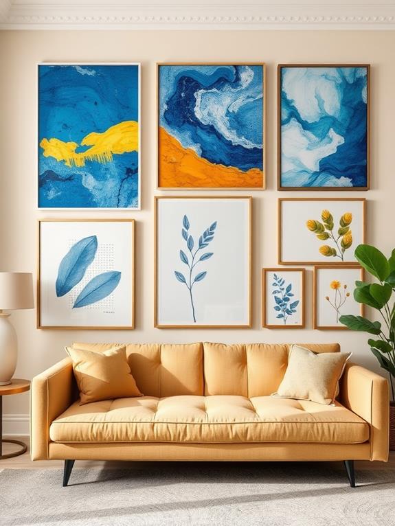 vibrant blue and yellow gallery