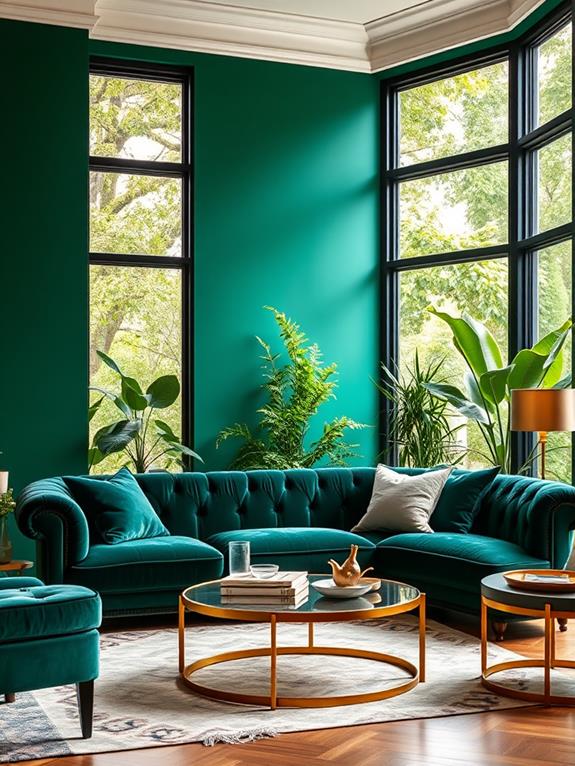 vibrant emerald green decor