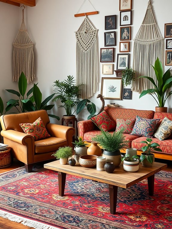 boho eclectic living room decor