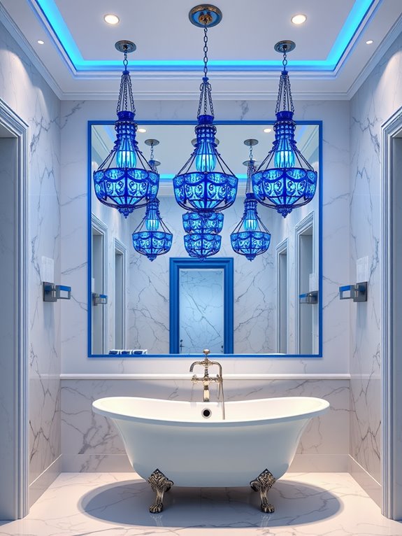 cerulean colored light fixtures