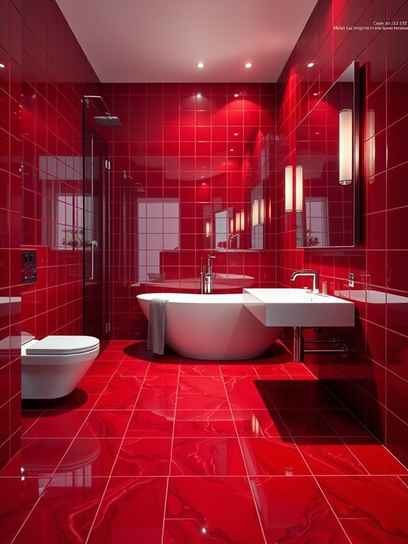 cherry red bathroom inspiration